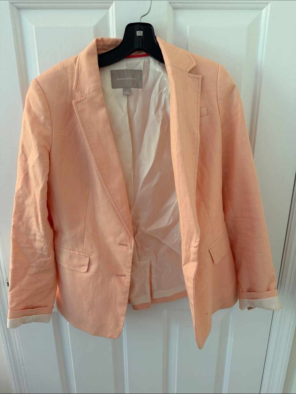 Banana Republic Light Peach Linen-Blend Women's Blazer